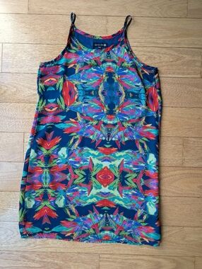 Cotton On Multicolor Floral Print Mini Dress - Navy, Red, Green